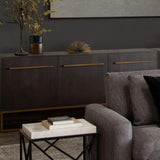 Encore Solid Mango Wood 3-Door Sideboard in Grey Oak Finish-Sideboards-Diamond Sofa-LOOMLAN