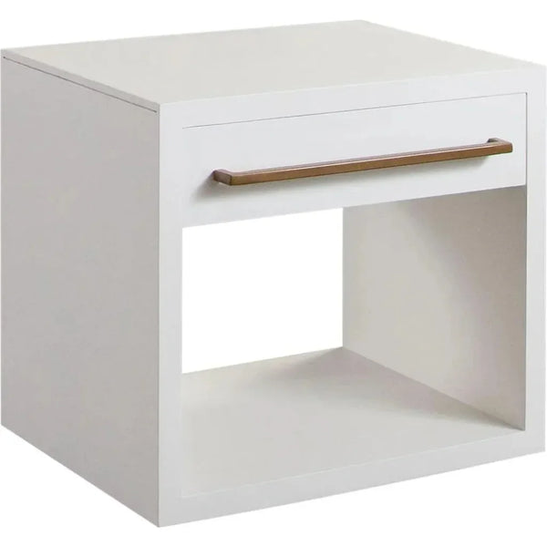 Encore Solid Wood 1 - Drawer End Table White - LOOMLAN - Diamond Sofa - Side Tables