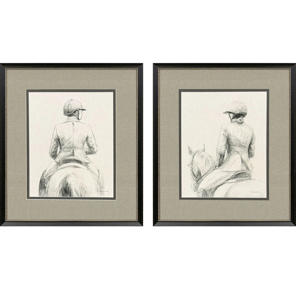 English Rider Wood Framed Wall Art 2PC