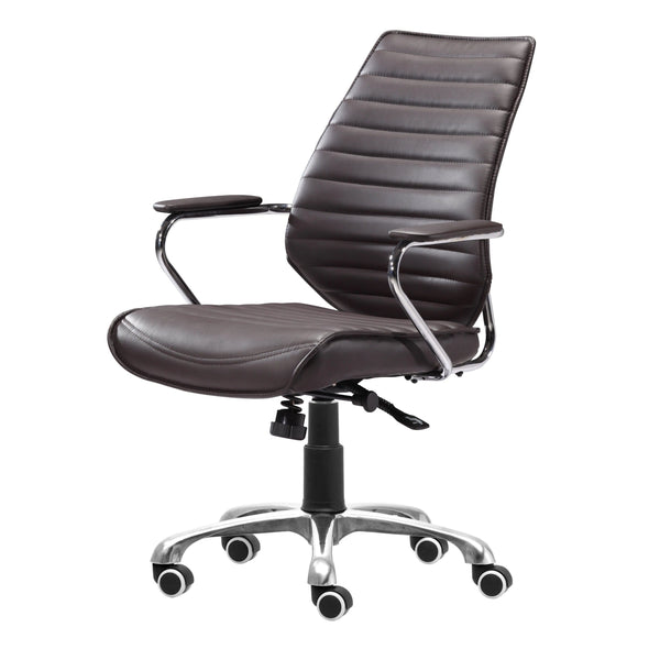 Enterprise Low Back Office Chair Espresso Office Chairs LOOMLAN By Zuo Modern