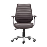 Enterprise Low Back Office Chair Espresso Office Chairs LOOMLAN By Zuo Modern