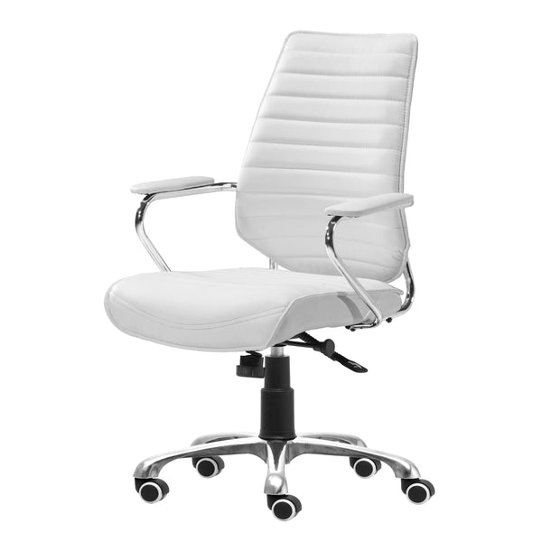 Enterprise Low Back Office Chair White Office Chairs LOOMLAN By Zuo Modern