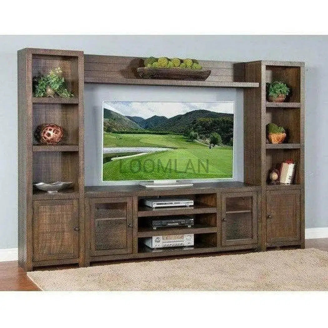 Entertainment Wall Unit For TV Up to 72" With Bookcase