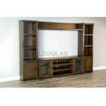 Entertainment Wall Unit For TV Up to 72" With Bookcase