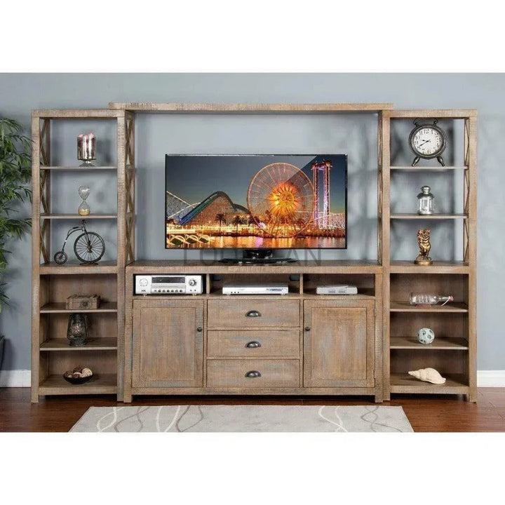 Entertainment Wall Unit TV Stand Farmhouse-Entertainment Wall Unit-Sunny D-LOOMLAN
