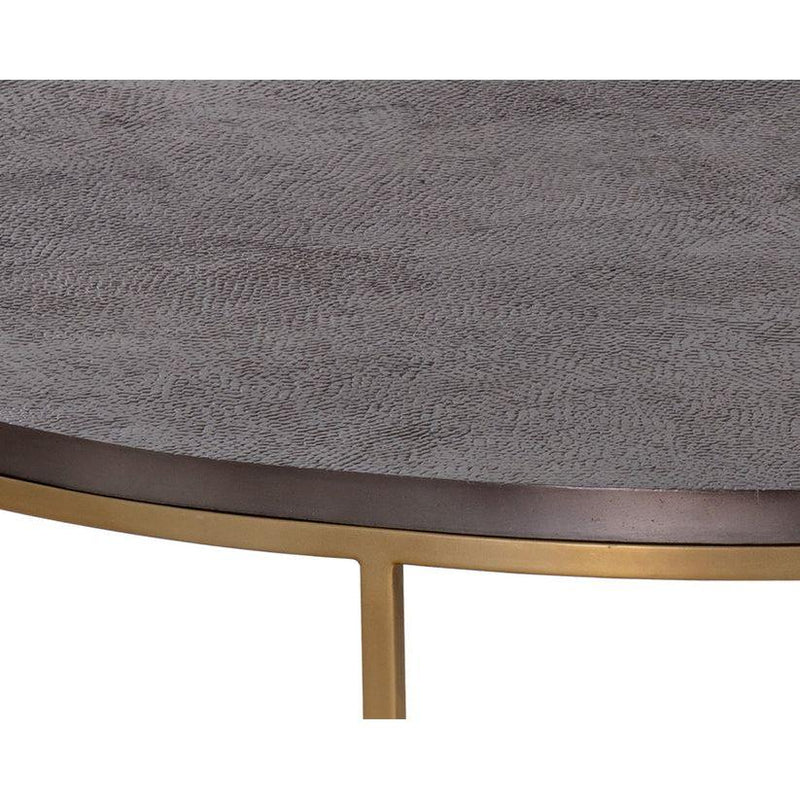 Enya Aluminum Topped Round Coffee Table-Coffee Tables-SUNPAN-LOOMLAN