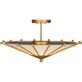 Epoch Iron Gold Semi-Flush Mount-Flush Mounts-Currey & Co-LOOMLAN