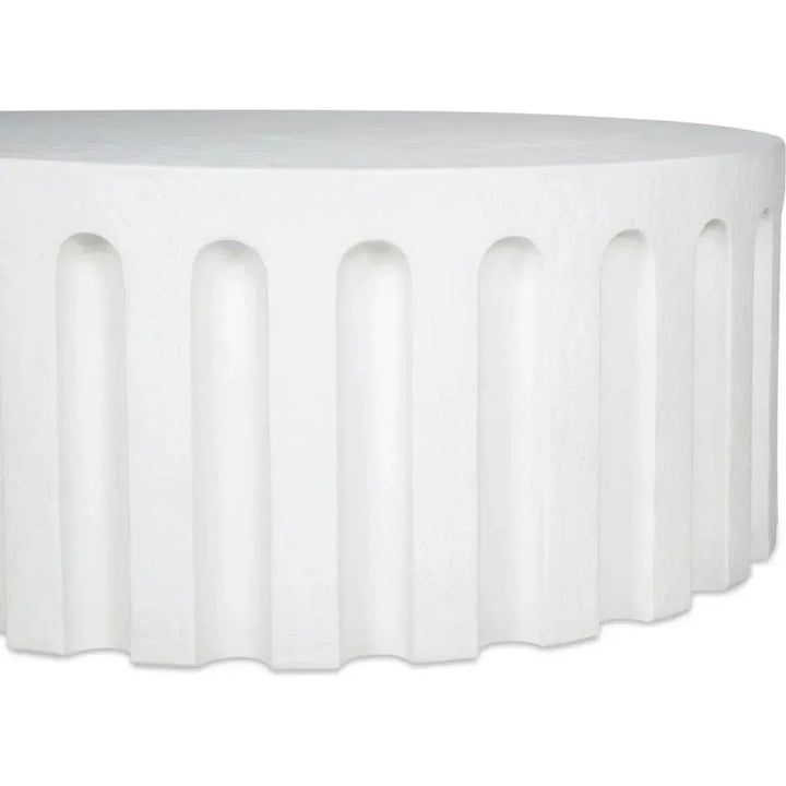 Eris White Concrete Outdoor Round Coffee Table-Outdoor Coffee Tables-Moe's Home-LOOMLAN