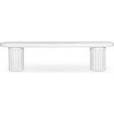 Eris White Concrete & Steel Outdoor Dining Bench