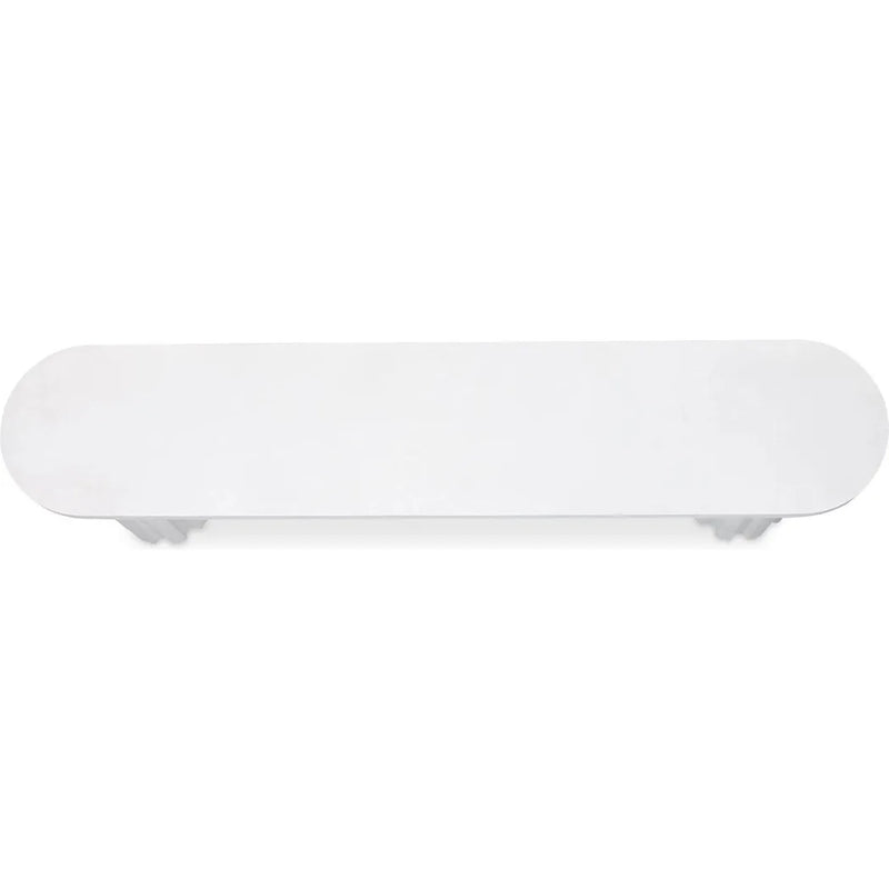 Eris White Concrete & Steel Outdoor Dining Bench