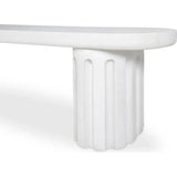 Eris White Concrete & Steel Outdoor Dining Bench