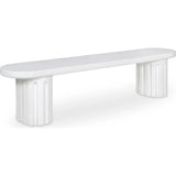 Eris White Concrete & Steel Outdoor Dining Bench