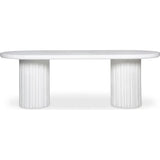 Eris White Concrete & Steel Oval Outdoor Dining Table-Outdoor Dining Tables-Moe's Home-LOOMLAN