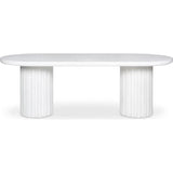 Eris White Concrete & Steel Oval Outdoor Dining Table-Outdoor Dining Tables-Moe's Home-LOOMLAN