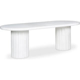 Eris White Concrete & Steel Oval Outdoor Dining Table-Outdoor Dining Tables-Moe's Home-LOOMLAN