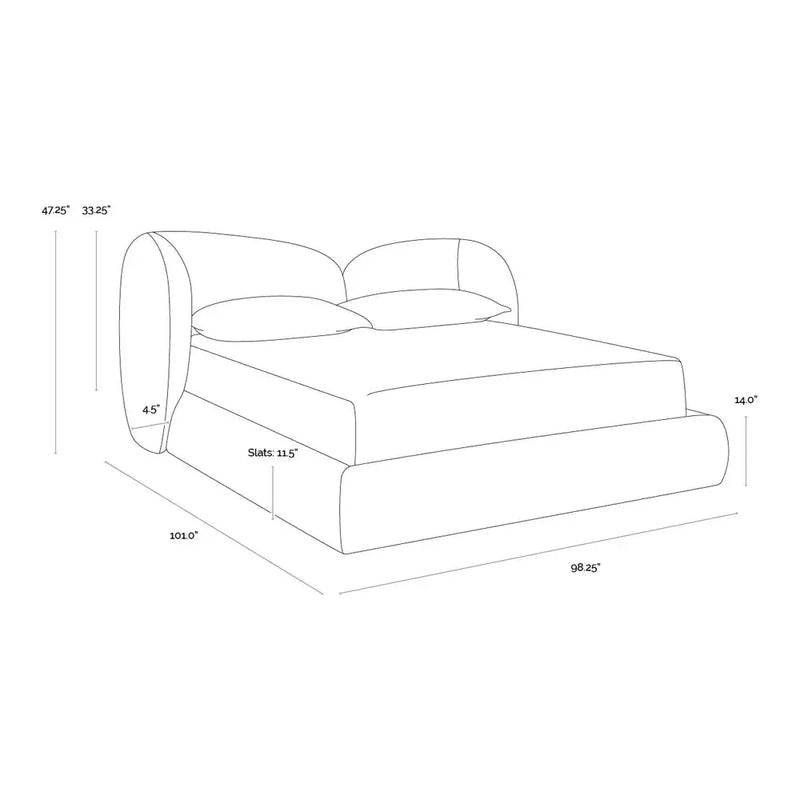 Esme Performance Fabric Kind Bed-Beds-SUNPAN-LOOMLAN