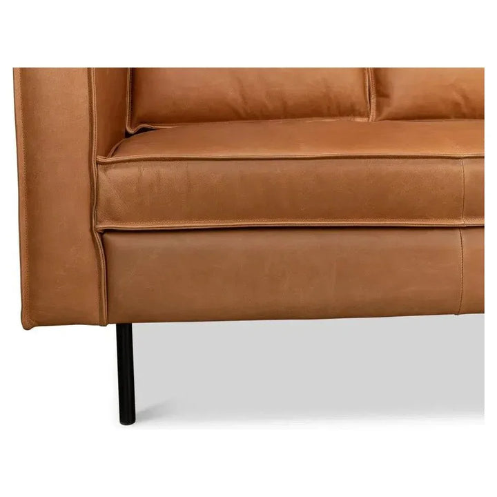 Esprit Leather Sofa Mid - Century Modern - LOOMLAN - Sarreid - Sofas & Loveseats