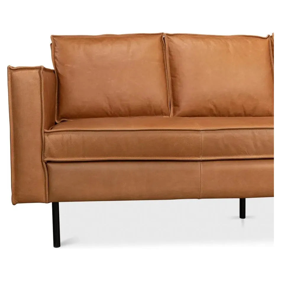 Esprit Leather Sofa Mid-Century Modern