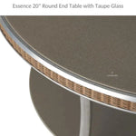 Essence 20" Round End Table Taupe Glass Lloyd Flanders