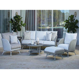 Essence 20" Round End Table with Charcoal Glass Outdoor Side Tables LOOMLAN By Lloyd Flanders