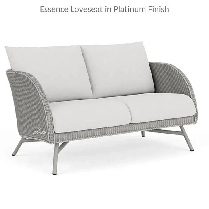 Essence Outdoor Wicker Loveseat & Chair Set Tables-Outdoor Lounge Sets-Lloyd Flanders-LOOMLAN