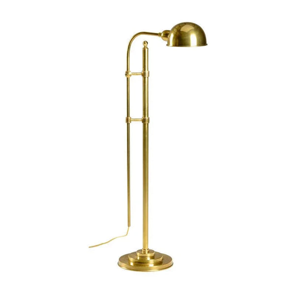Essex Solid Brass Made Adjustable Floor Lamp-Floor Lamps-Wildwood-LOOMLAN
