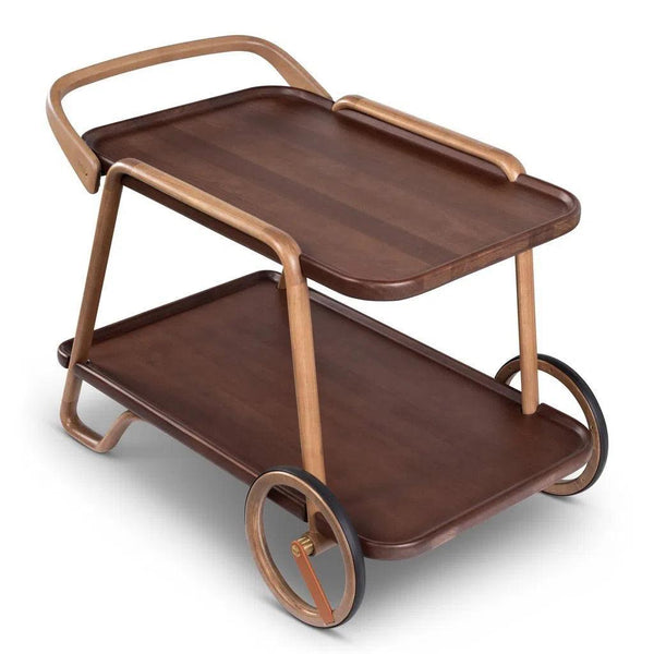 Etienne Neutral Brown Wooden Bar Cart-Home Bar Carts-Urbia-LOOMLAN