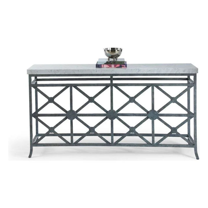 Eton Manor White Marble Top Sofa Table - LOOMLAN - Chelsea House - Console Tables