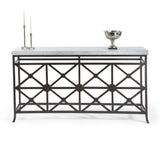 Eton Manor White Marble Top Sofa Table-Console Tables-Chelsea House-Black-LOOMLAN