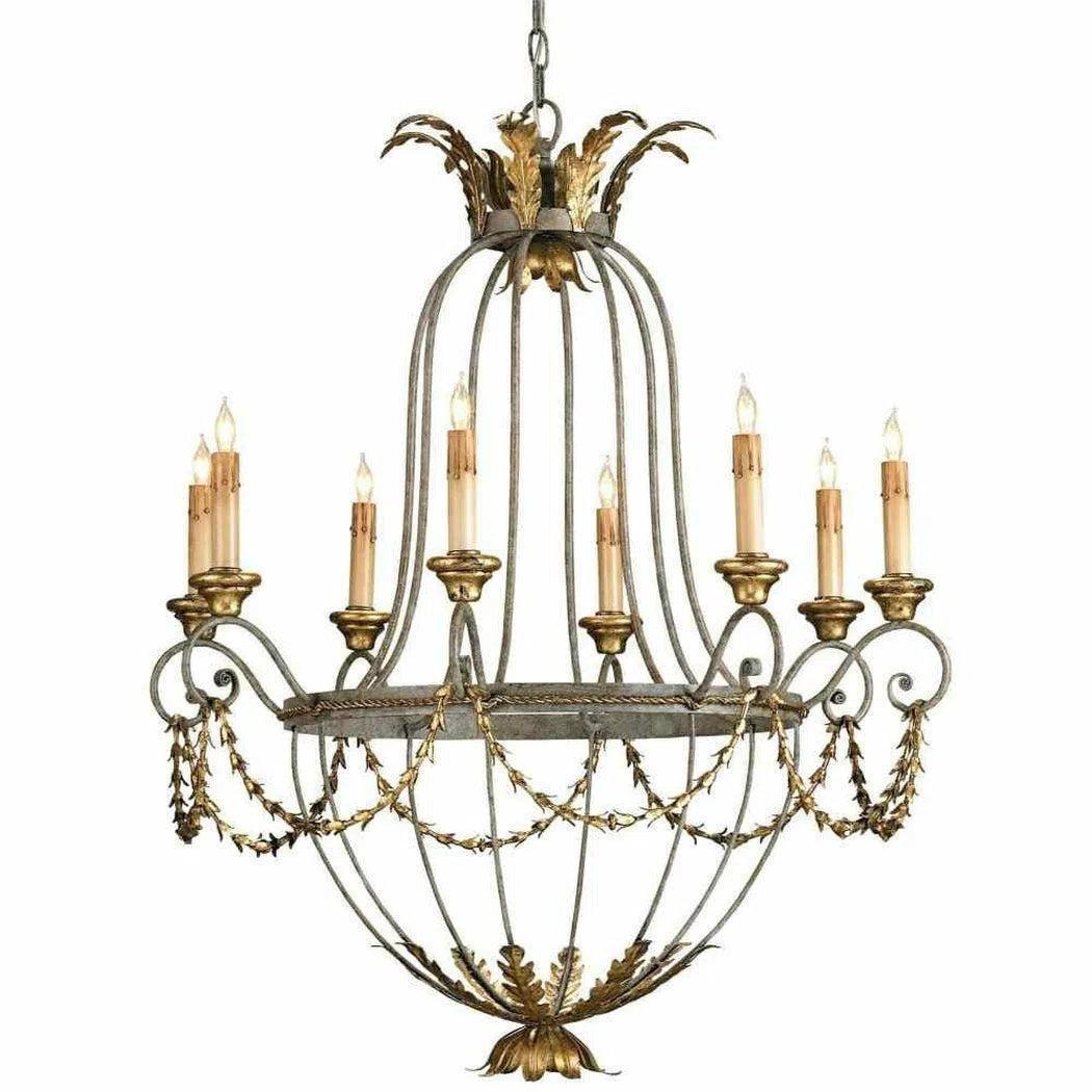 Etruscan Gold Leaf Elegance Chandelier