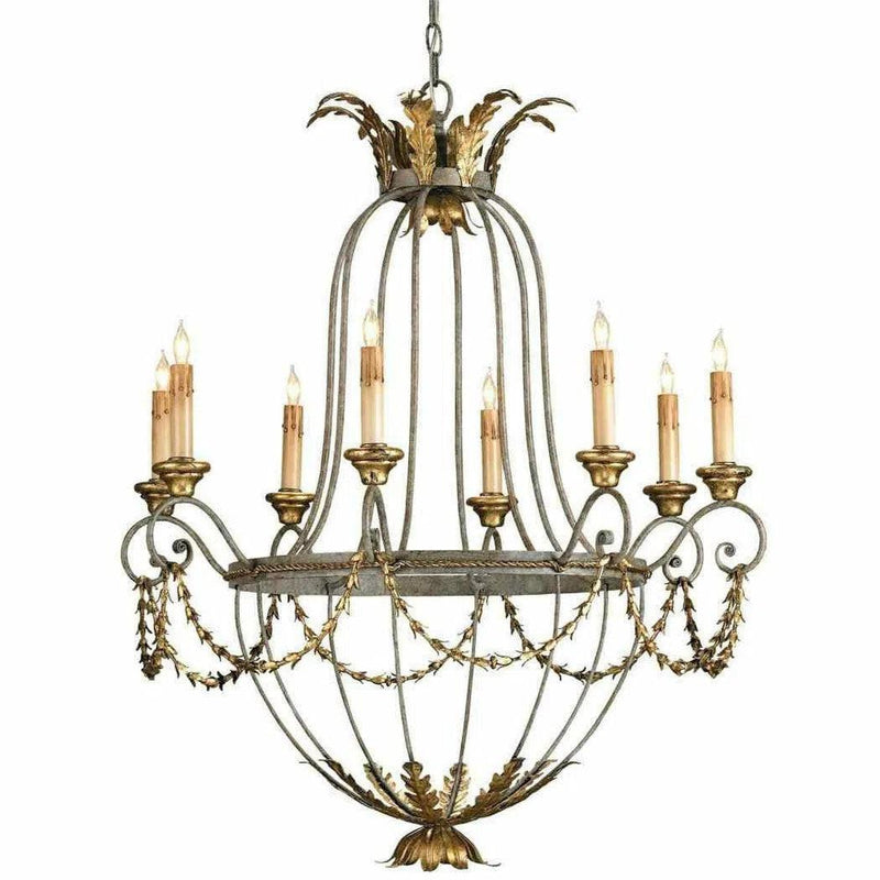 Etruscan Gold Leaf Elegance Chandelier