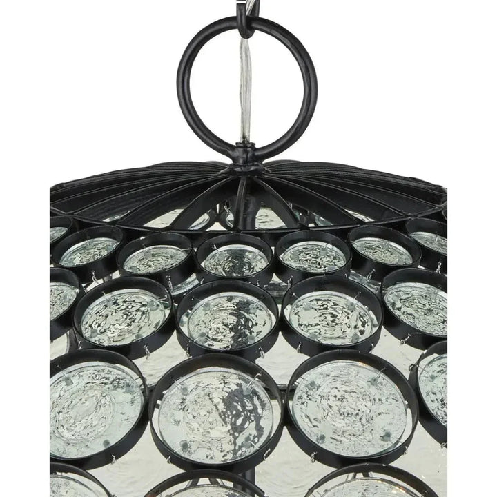 Etude Orb Iron and Glass Black Chandelier - LOOMLAN - Currey & Co - Chandeliers