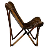 Evanston Leather Folding Chair-Accent Chairs-Furniture Classics-LOOMLAN