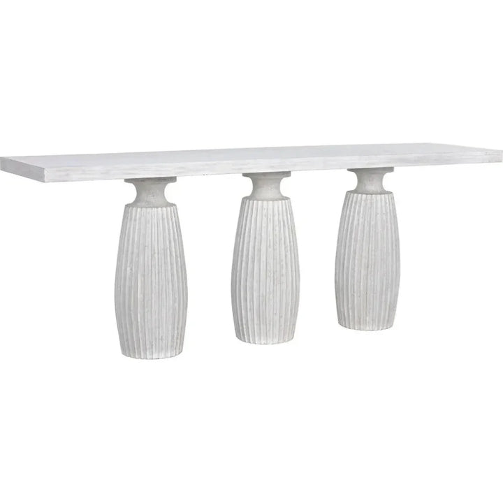 Evelyn Wood White Rectangle Console Table - LOOMLAN - Noir - Console Tables
