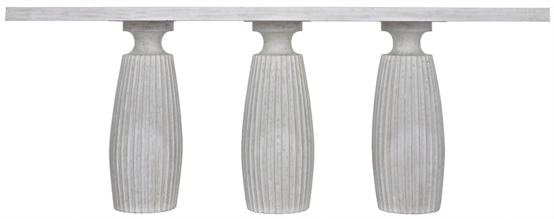 Evelyn Wood White Rectangle Console Table-Console Tables-Noir-LOOMLAN