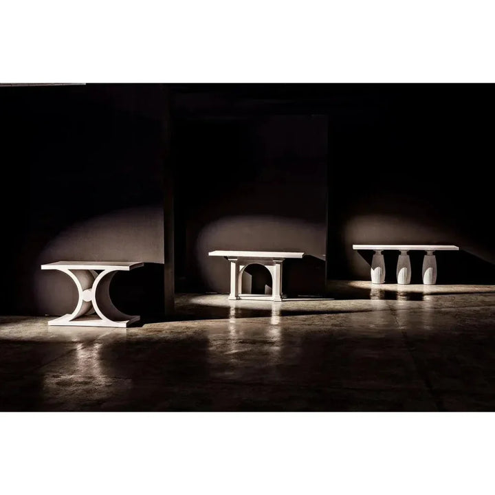 Evelyn Wood White Rectangle Console Table - LOOMLAN - Noir - Console Tables