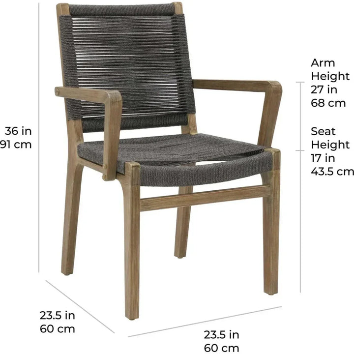 Explorer Oceans Dining Armchair 2PC Mixed Grey-Outdoor Dining Chairs-Seasonal Living-LOOMLAN