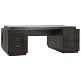 Extra Large Mentor Desk, Mahogany Wood Unique Desk With Drawers-Home Office Desks-Noir-LOOMLAN