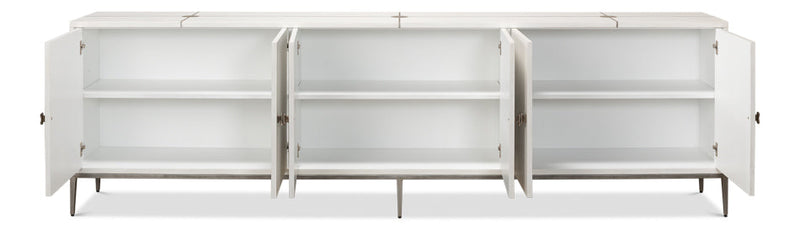 Extra Long Sideboard Buffet Barton Cabinet Working White-Sideboards-Sarreid-LOOMLAN