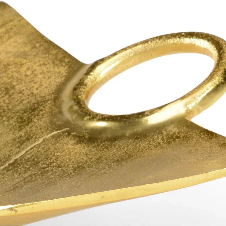 Eyelet Cast Aluminum Made Golden Tray - LOOMLAN - Wildwood - Trays