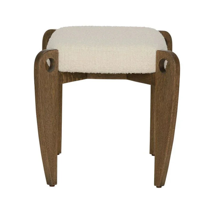 Eyelet White Modern Vanity Stool - LOOMLAN - Wildwood - Poufs and Stools
