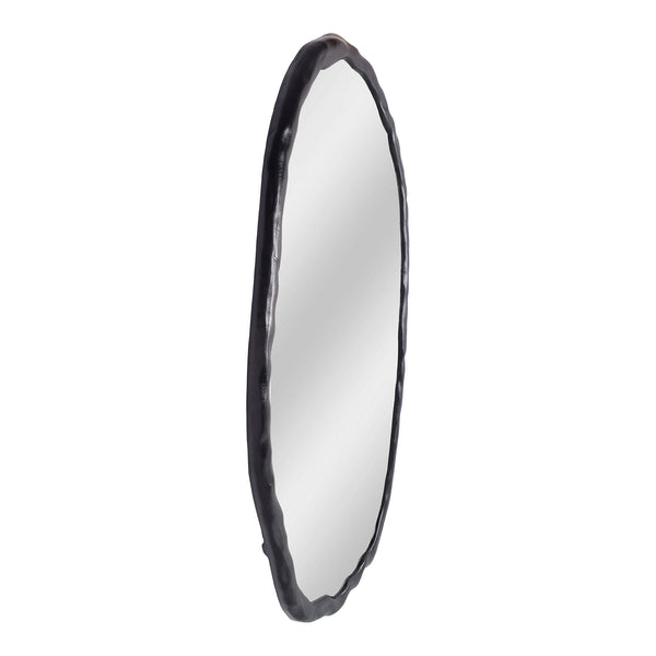 Foundry Aluminum Black Oval Wall Mirror