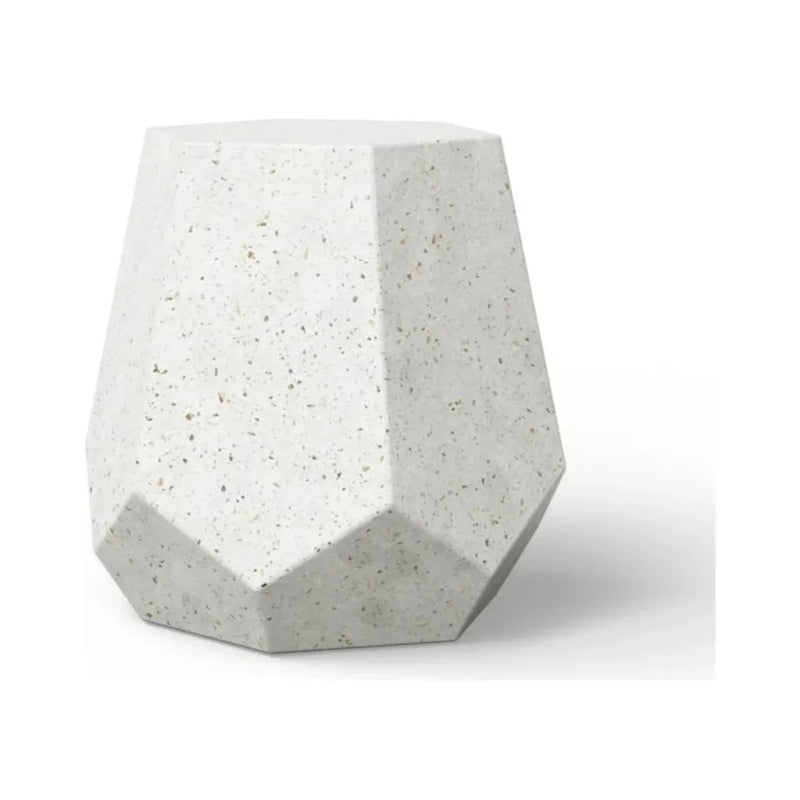 Faceted Fiber-Reinforced Concrete Outdoor Stool