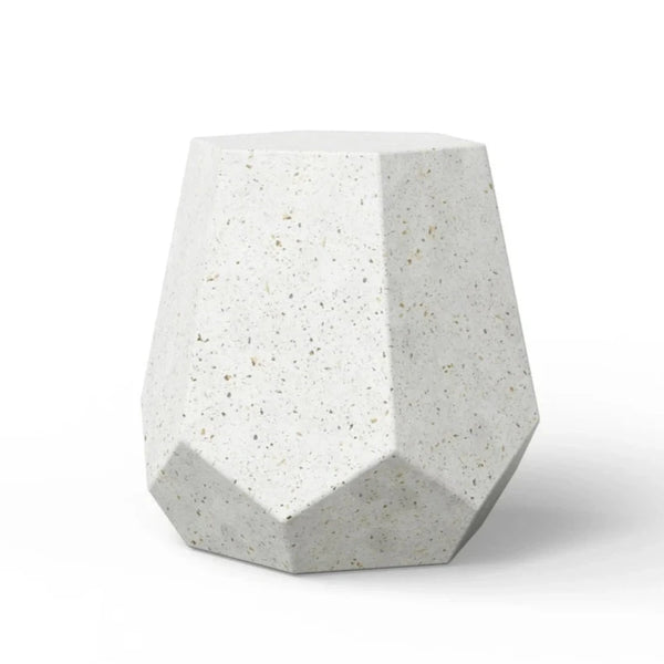 Faceted Fiber-Reinforced Concrete Outdoor Stool