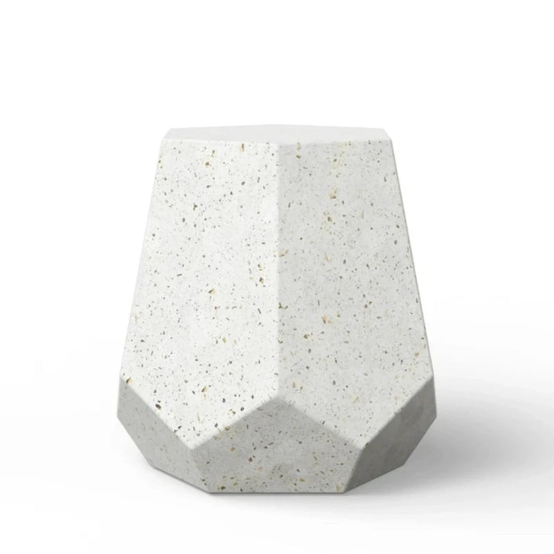 Faceted Fiber-Reinforced Concrete Outdoor Stool