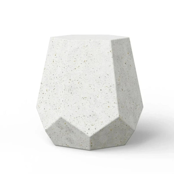 Faceted Fiber-Reinforced Concrete Outdoor Stool