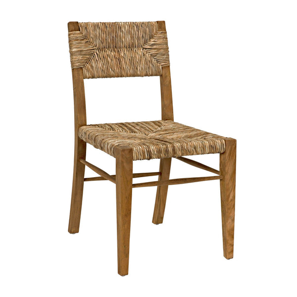 Faley Teak Wood Armless Chair With Woven-Club Chairs-Noir-LOOMLAN
