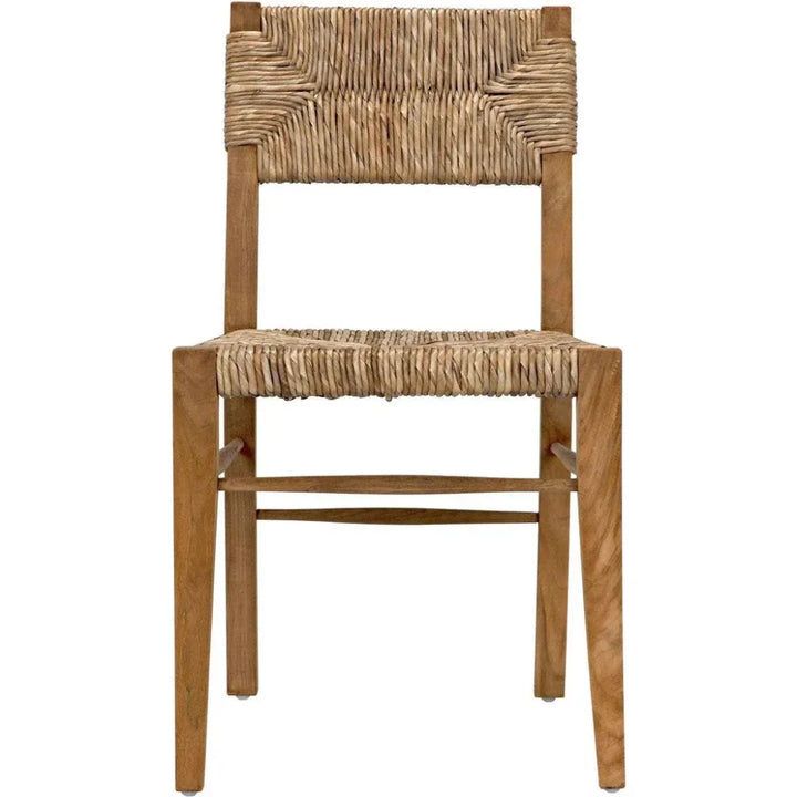 Faley Teak Wood Armless Chair With Woven - LOOMLAN - Noir - Accent Chairs