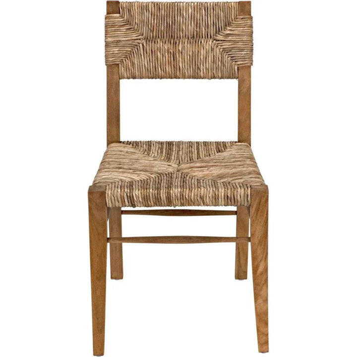 Faley Teak Wood Armless Chair With Woven - LOOMLAN - Noir - Accent Chairs
