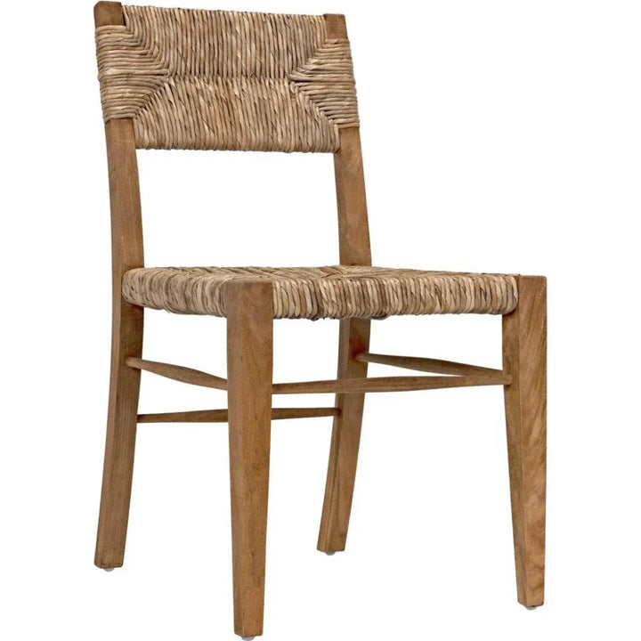 Faley Teak Wood Armless Chair With Woven - LOOMLAN - Noir - Accent Chairs